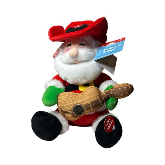 NWT Singing Cuddle Barn Cowboy Kringle Animated Plush Santa Claus Christmas - Picture 7 of 7